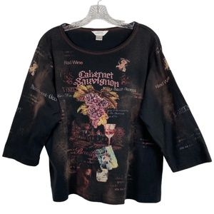 CJ BANKS Cabernet Sauvignon Embellished Top 2X